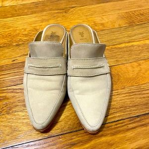 Frye Tan Nubuck Leather Slip On Mule - Size 5.5